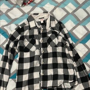 Black and White Checkered Kids Shirt